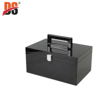 DS Customized Handy High Quality High Gloss Black Mahjong Box With Handle Gift Box